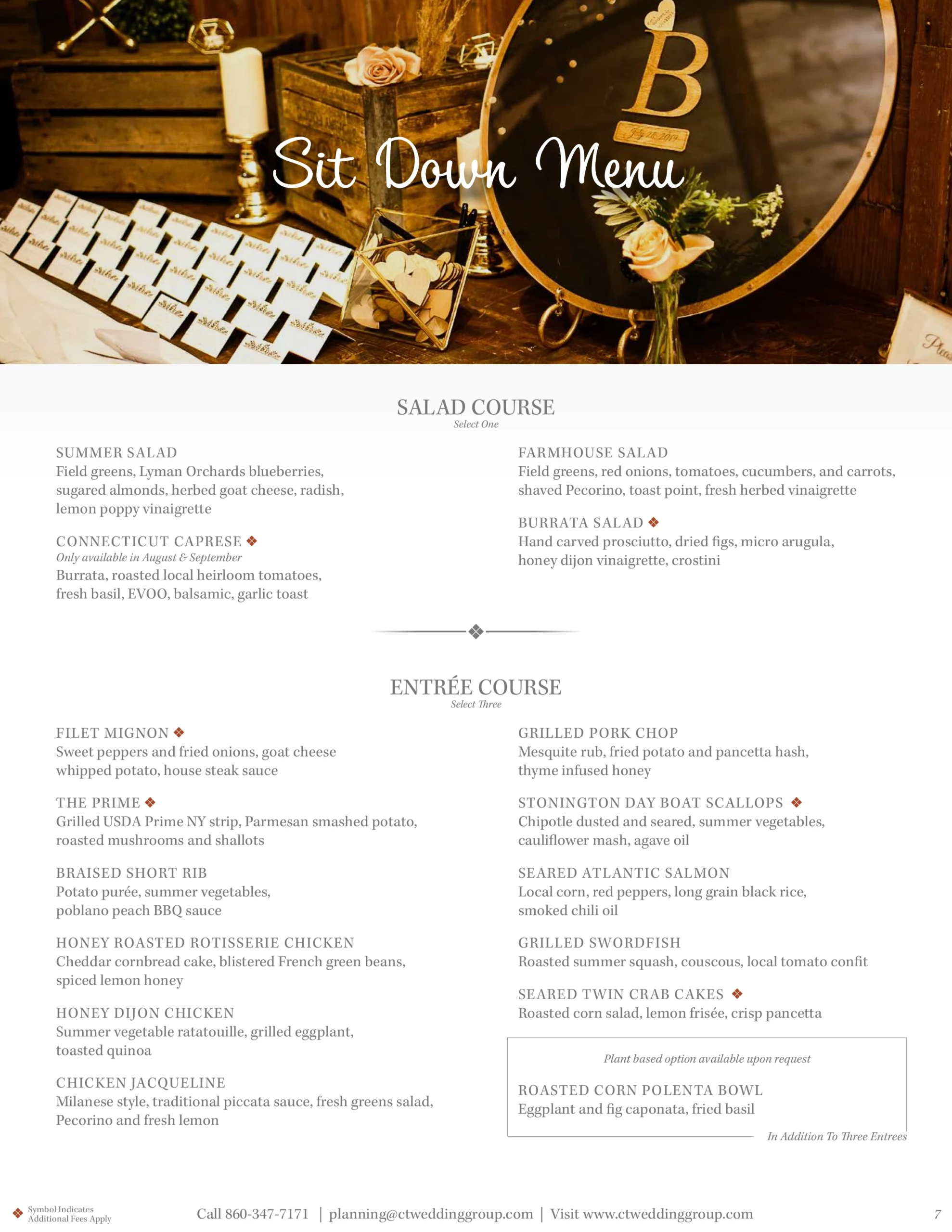 CT Wedding Menu image